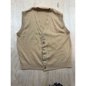 Pringle Of Scotland Cashmere Vest Sz Large Button Up Gorgeous  Brown Queen